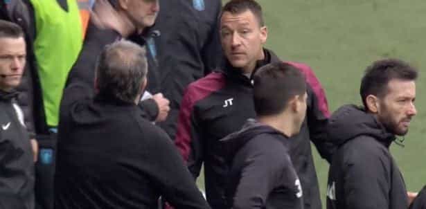 Marcelo Bielsa and John Terry exchange words after controversial goal at Elland Road Marcelo Bielsa and John Terry exchange words after controversial goal at Elland Road