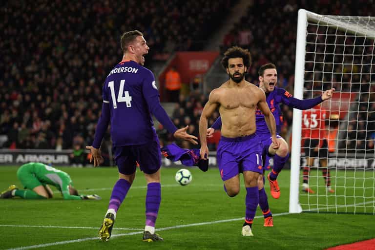 Mo Salah pulled off a perfectly timed celebration dummy after scoring against Southampton Mo Salah pulled off a perfectly timed celebration dummy after scoring against Southampton