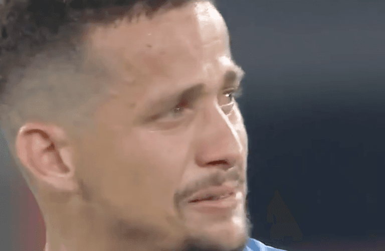 Luiz Felipe in tears after bizarre red card after full-time whistle Luiz Felipe in tears after bizarre red card after full-time whistle