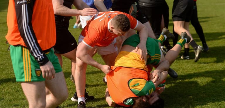 Five players receive suspensions following melee between Armagh and Donegal players Five players receive suspensions following melee between Armagh and Donegal players
