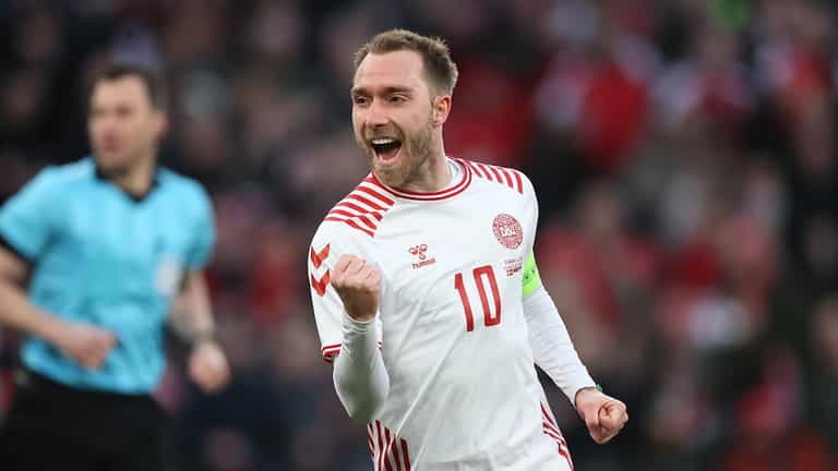 Christian Eriksen scores stunning goal for Denmark on return to Parken Stadium Christian Eriksen scores stunning goal for Denmark on return to Parken Stadium