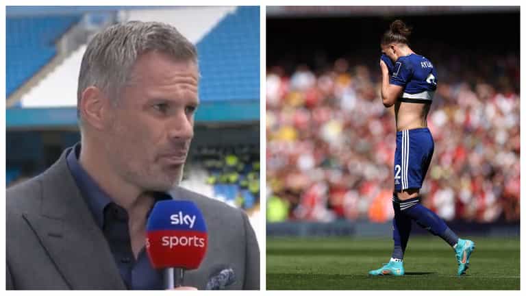Jamie Carragher slams ‘idiot’ Luke Ayling for ‘disgusting’ tackle against Arsenal Jamie Carragher slams ‘idiot’ Luke Ayling for ‘disgusting’ tackle against Arsenal