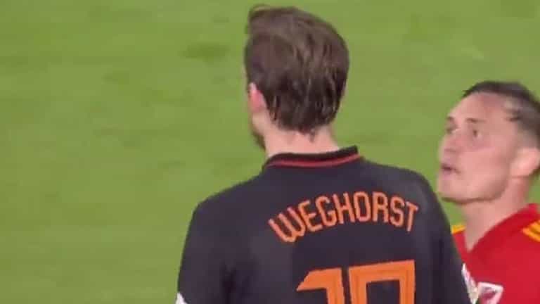 Connor Roberts confronts Burnley teammate Wout Weghorst during Nations League clash Connor Roberts confronts Burnley teammate Wout Weghorst during Nations League clash