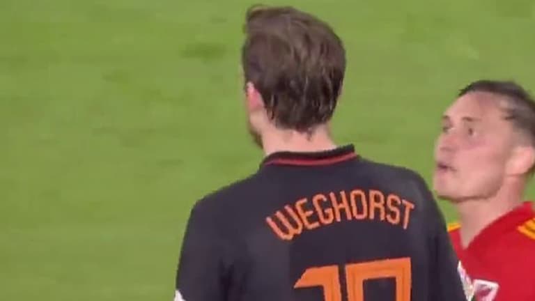 Connor Roberts confronts Burnley teammate Wout Weghorst during Nations League clash Connor Roberts confronts Burnley teammate Wout Weghorst during Nations League clash