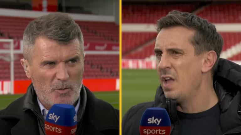 Roy Keane shoots down Gary Neville’s Arsenal claim in heated debate Roy Keane shoots down Gary Neville’s Arsenal claim in heated debate