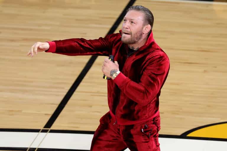 Basketball mascot ends up in hospital after Conor McGregor half-time stunt Basketball mascot ends up in hospital after Conor McGregor half-time stunt