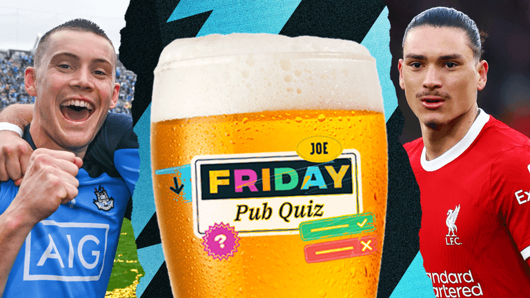 The SportsJOE Friday Pub Quiz: Week 63 The SportsJOE Friday Pub Quiz: Week 63