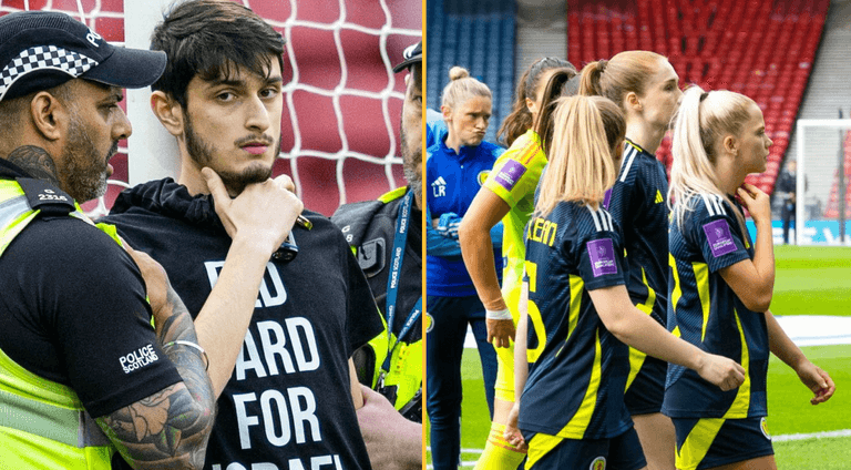 Scotland Vs Israel qualifier delayed for half an hour after pro-Palestine protest Scotland Vs Israel qualifier delayed for half an hour after pro-Palestine protest