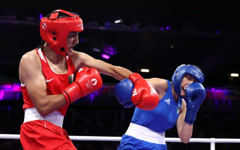 Olympic boxer walks out of fight after 46 seconds against rival who previously failed gender test Olympic boxer walks out of fight after 46 seconds against rival who previously failed gender test