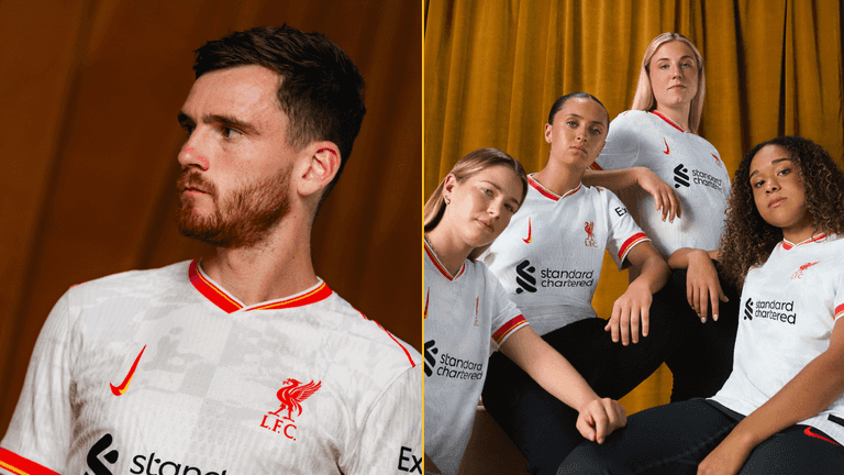 The reason why the Nike logo is the wrong way around on Liverpool’s new kit The reason why the Nike logo is the wrong way around on Liverpool’s new kit