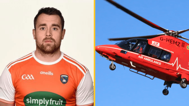 Update on Armagh player who was airlifted to hospital after serious head clash Update on Armagh player who was airlifted to hospital after serious head clash