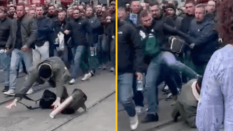 Schalke ultras seen violently attacking photographers in Dublin Schalke ultras seen violently attacking photographers in Dublin