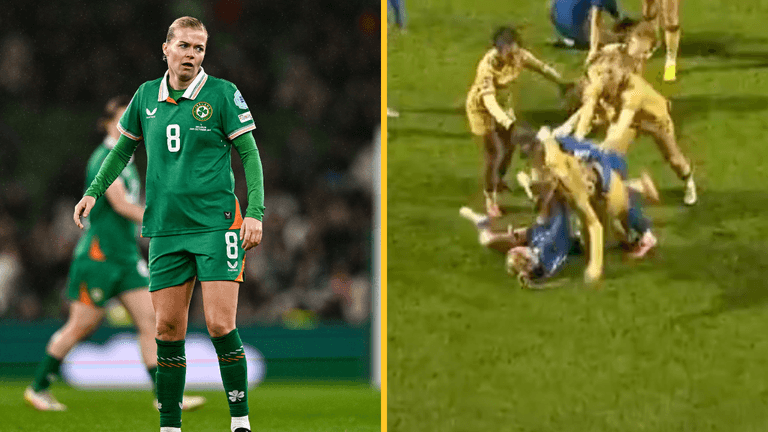Ireland star get sent off for hugely dangerous neck throw in Cup win Ireland star get sent off for hugely dangerous neck throw in Cup win