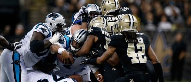 VINES: Newton superman celebration causes mass brawl between Panthers and Saints VINES: Newton superman celebration causes mass brawl between Panthers and Saints