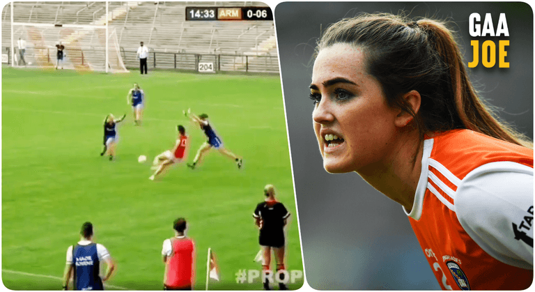 Aimee Mackin picks a pass so good it’s as if it was kicked twice Aimee Mackin picks a pass so good it’s as if it was kicked twice
