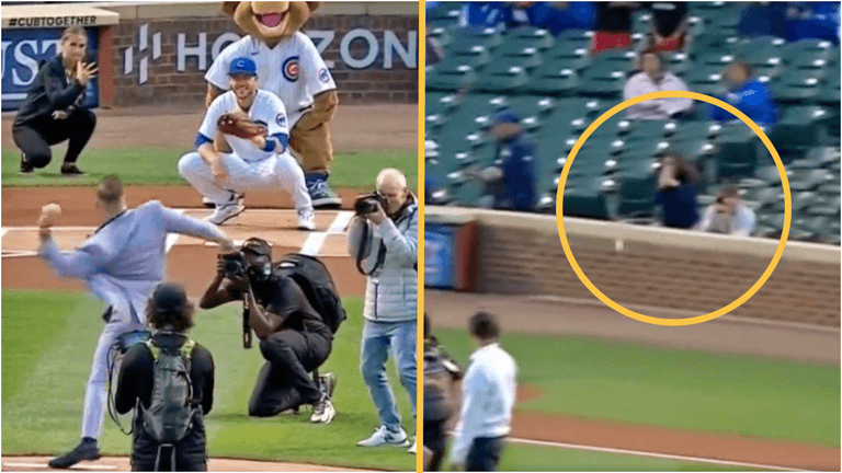 Conor McGregor nearly hits Chicago Cubs fan with wild first pitch at Wrigley Field Conor McGregor nearly hits Chicago Cubs fan with wild first pitch at Wrigley Field