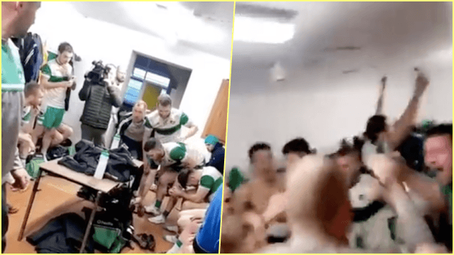 Absolute scenes in Tyrone club dressing room as they wait to find out if they won the league or not Absolute scenes in Tyrone club dressing room as they wait to find out if they won the league or not