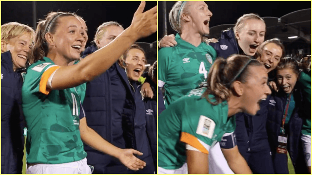 “By the head of an English woman” – Katie McCabe delivers hilarious speech as Ireland reach World Cup play-offs “By the head of an English woman” – Katie McCabe delivers hilarious speech as Ireland reach World Cup play-offs