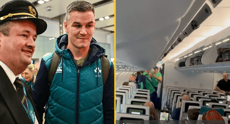 Jack Conan and Bundee Aki try to cheer Sexton up with flight announcement on way home from Paris Jack Conan and Bundee Aki try to cheer Sexton up with flight announcement on way home from Paris