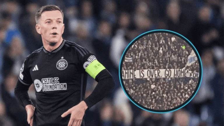 Lazio fans unfurl disgusting anti-Irish banners at Celtic game in Rome Lazio fans unfurl disgusting anti-Irish banners at Celtic game in Rome