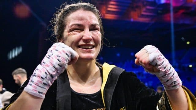 Katie Taylor deftly turns tables on reporter after Croke Park question Katie Taylor deftly turns tables on reporter after Croke Park question