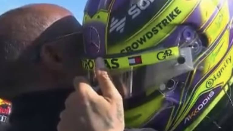 Lewis Hamilton cries into his dad’s arms after winning British Grand Prix Lewis Hamilton cries into his dad’s arms after winning British Grand Prix