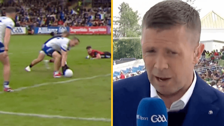Umpire questioned as ‘obvious’ pick up gifts Monaghan goal in Down win Umpire questioned as ‘obvious’ pick up gifts Monaghan goal in Down win