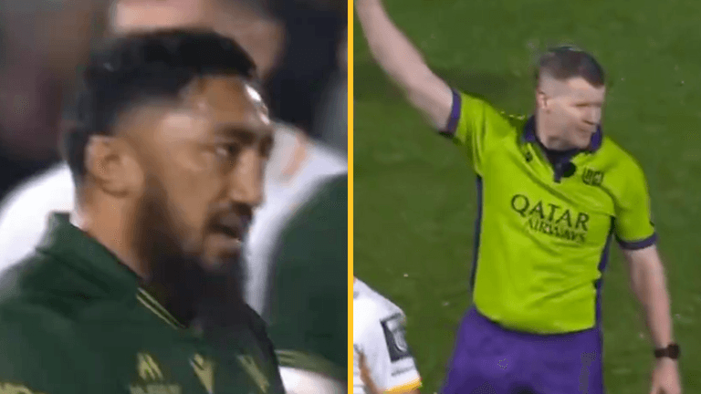 Footage shows moment banned Bundee Aki crossed the line with red against Leinster Footage shows moment banned Bundee Aki crossed the line with red against Leinster