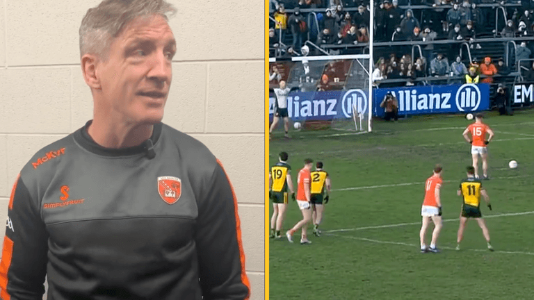McGeeney hilariously slags off star man after huge penalty miss McGeeney hilariously slags off star man after huge penalty miss