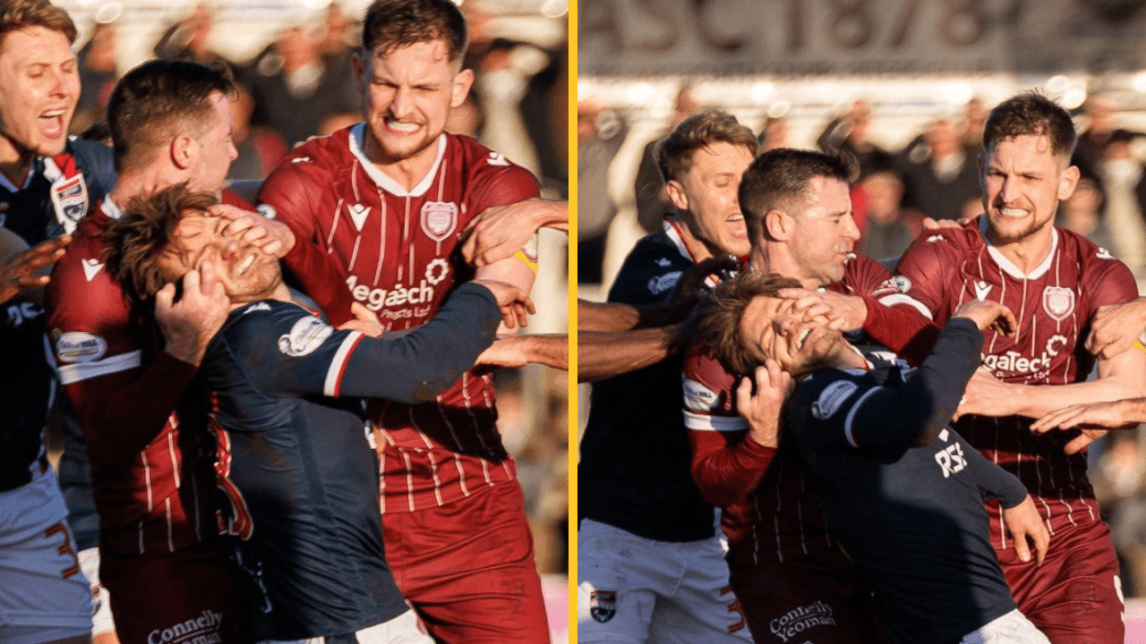 Scottish player accused of gouging as brawl breaks out