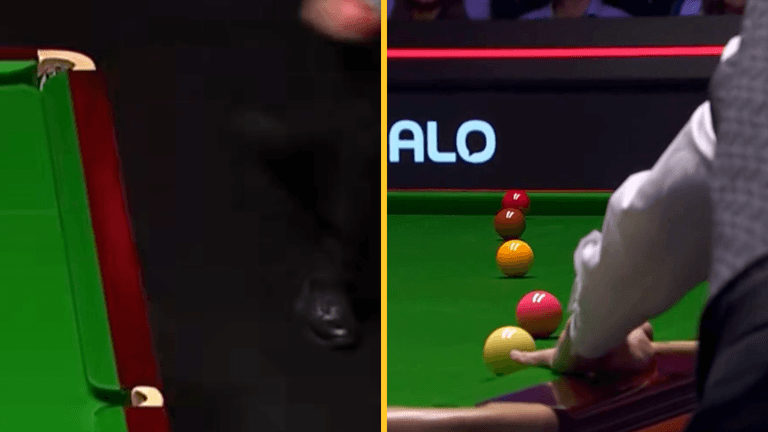 Spectator interrupts World Snooker final after jumping barrier Spectator interrupts World Snooker final after jumping barrier
