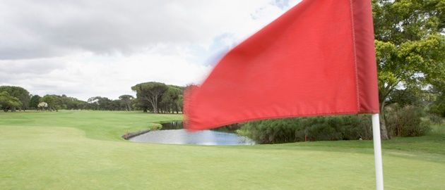 Flag on golf course