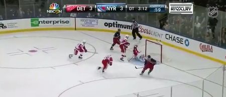 VINE: Detroit Red Wings keeper Jonas Gustavsson made the save of his life last night