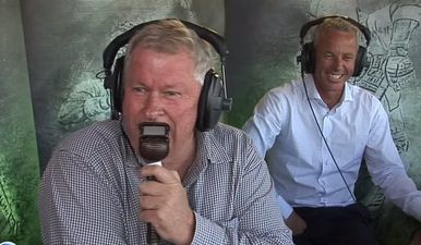 Savage six batters cricket commentator’s rental car while he is on-air