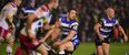 Sam Burgess’ first touch for Bath had a touch of the rugby leagues about it