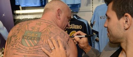 PIC: Manchester City superfan gets Sergio Aguero autograph tattooed on shoulder