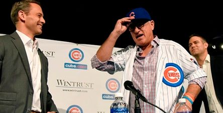 The drinks are on new Chicago Cubs manager Joe Maddon