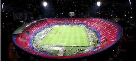 VIDEO: Medellin fans unfurl giant 101 year anniversary celebration banner that is almost hypnotic