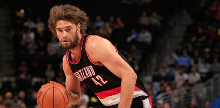 NBA star Robin Lopez gets physical with mascot