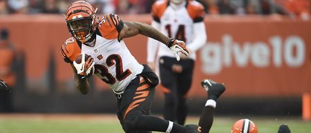 VINE: Bengals running back Jeremy Hill is given the ol’ stiff arm by Browns fans