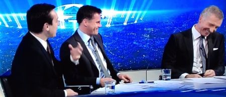 Video: Carragher and Souness in fits of schoolboy giggles after Neville blooper