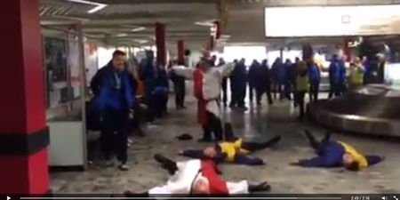 VIDEO: Munster fans involved in sword-fight with Clermont players at Shannon airport