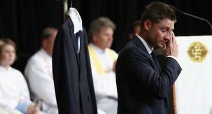 Video: Michael Clarke’s emotional eulogy for Phillip Hughes is so sad and so powerful