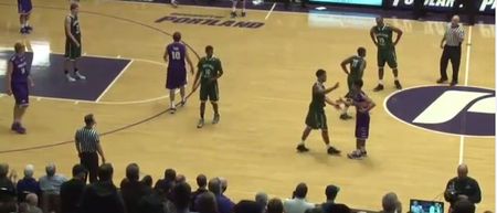 VIDEO: Sore loser Bryce White uses fake handshake to score meaningless dunk