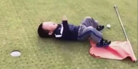 Video: Child reacts to a missed golf putt in the greatest way possible