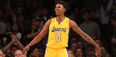 Lakers star Nick Young chases loose ball and throws up half-court buzzer beater