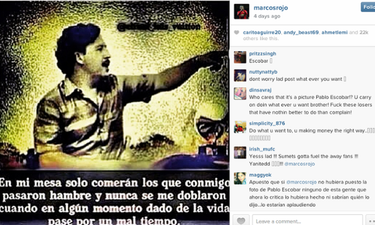 Marcos Rojo posts “inspirational” Pablo Escobar quote on Instagram