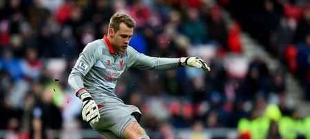 Simon Mignolet falls on his backside as shot comes in, Twitter falls on backside laughing