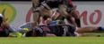 GIF: Top 14 rugby player gets knocked unconscious by accidental kick from teammate