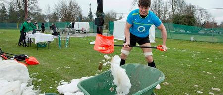 Munster player takes advantage of cold snap by building worst snowman of all time